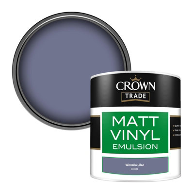 Crown Trade Vinyl Matt Walls & Ceilings Emulsion Paint Wisteria Lilac (R0282A) 250Ml Tester from B&Q