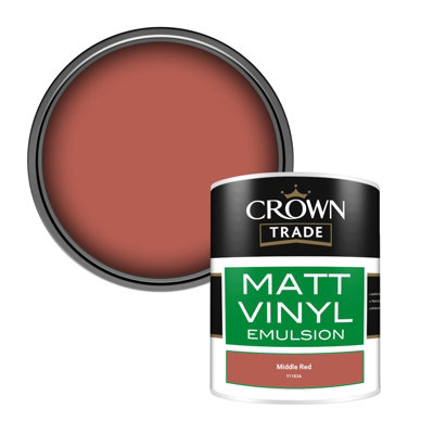 B&Q -  Vinyl Matt Walls & Ceilings Emulsion Paint Middle Red (Y1183A) 1L