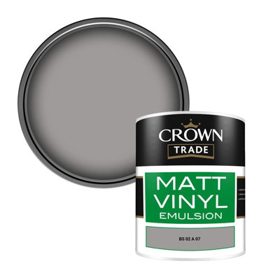 Crown Trade Vinyl Matt Walls & Ceilings Emulsion Paint Bs 02 A 07 (02A07) 1L from B&Q