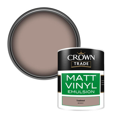 Crown Trade Vinyl Matt Walls & Ceilings Emulsion Paint Toadstool Bs 04 B 21 (04B21) 1L from B&Q