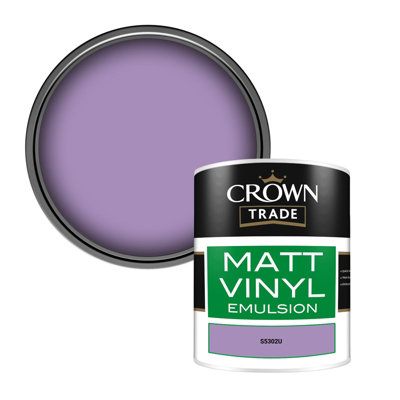 Crown Trade Vinyl Matt Walls & Ceilings Emulsion Paint (S5302U) 1L from B&Q