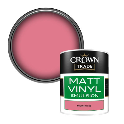 Crown Trade Vinyl Matt Walls & Ceilings Emulsion Paint Ncs 0560-R10B (0560-R10B) 1L from B&Q
