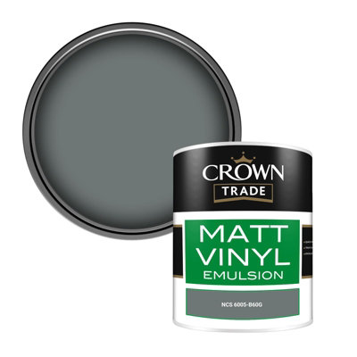 Crown Trade Vinyl Matt Walls & Ceilings Emulsion Paint Ncs 6005-B60G (6005-B60G) 1L from B&Q