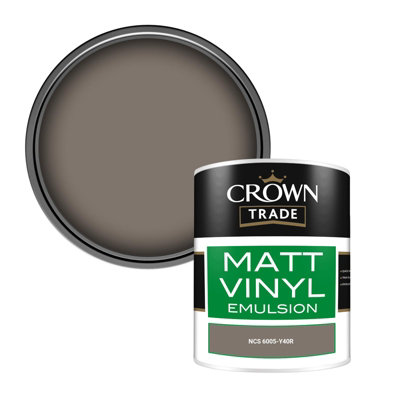 Crown Trade Vinyl Matt Walls & Ceilings Emulsion Paint Ncs 6005-Y40R (6005-Y40R) 1L from B&Q