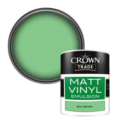 Crown Trade Vinyl Matt Walls & Ceilings Emulsion Paint Ncs S 1050-G10Y (1050-G10Y) 1L from B&Q