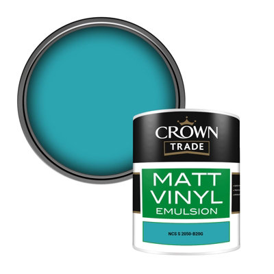 Crown Trade Vinyl Matt Walls & Ceilings Emulsion Paint Ncs S 2050-B20G (2050-B20G) 1L from B&Q