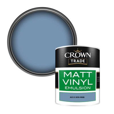 Crown Trade Vinyl Matt Walls & Ceilings Emulsion Paint Ncs S 3030-R80B (3030-R80B) 1L from B&Q