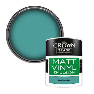 Crown Trade Vinyl Matt Walls & Ceilings Emulsion Paint Ncs S 3040-B50G (3040-B50G) 1L from B&Q