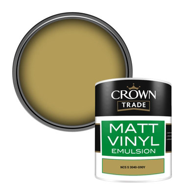 Crown Trade Vinyl Matt Walls & Ceilings Emulsion Paint Ncs S 3040-G90Y (3040-G90Y) 1L from B&Q
