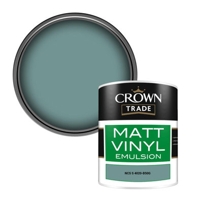 Crown Trade Vinyl Matt Walls & Ceilings Emulsion Paint Ncs S 4020-B50G (4020-B50G) 1L from B&Q