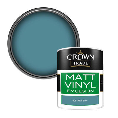 Crown Trade Vinyl Matt Walls & Ceilings Emulsion Paint Ncs S 4030-B10G (4030-B10G) 1L from B&Q