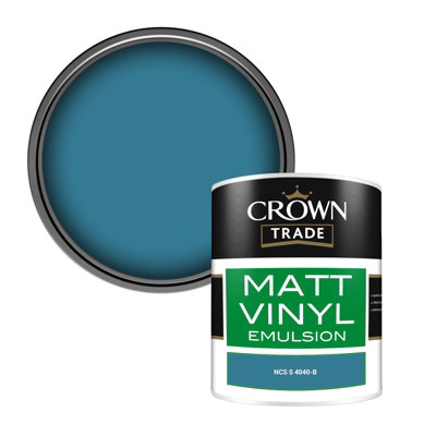 Crown Trade Vinyl Matt Walls & Ceilings Emulsion Paint Ncs S 4040-B (4040-B) 1L from B&Q