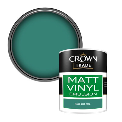 Crown Trade Vinyl Matt Walls & Ceilings Emulsion Paint Ncs S 4040-B70G (4040-B70G) 1L from B&Q