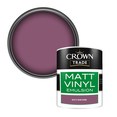 Crown Trade Vinyl Matt Walls & Ceilings Emulsion Paint Ncs S 4040-R30B (4040-R30B) 1L from B&Q
