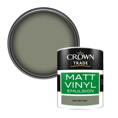 Crown Trade Vinyl Matt Walls & Ceilings Emulsion Paint Ncs S 5010-G50Y (5010-G50Y) 1L from B&Q