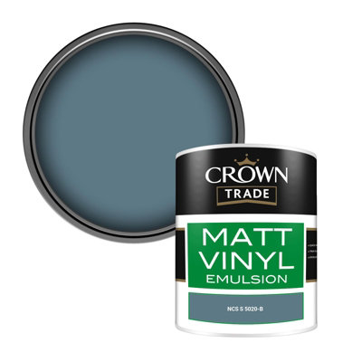 Crown Trade Vinyl Matt Walls & Ceilings Emulsion Paint Ncs S 5020-B (5020-B) 1L from B&Q