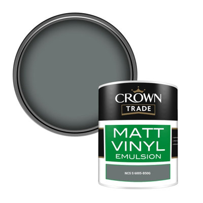 Crown Trade Vinyl Matt Walls & Ceilings Emulsion Paint Ncs S 6005-B50G (6005-B50G) 1L from B&Q
