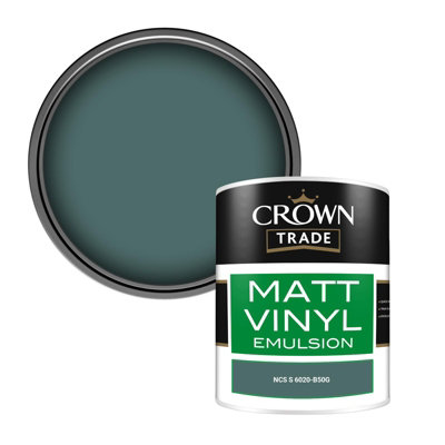 Crown Trade Vinyl Matt Walls & Ceilings Emulsion Paint Ncs S 6020-B50G (6020-B50G) 1L from B&Q