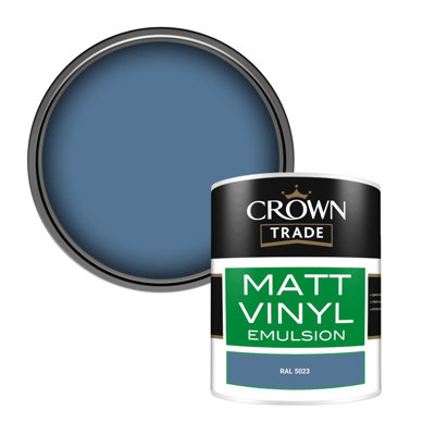 Crown Trade Vinyl Matt Walls & Ceilings Emulsion Paint Ral 5023 (5023) 1L from B&Q
