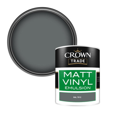 Crown Trade Vinyl Matt Walls & Ceilings Emulsion Paint Ral 7012 (7012) 1L from B&Q