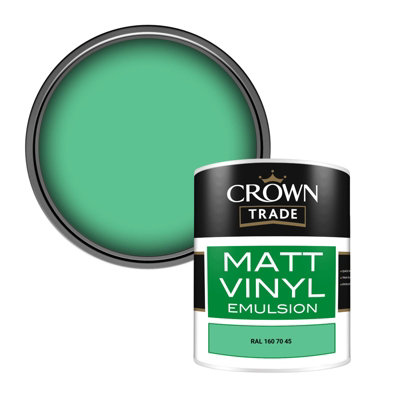 Crown Trade Vinyl Matt Walls & Ceilings Emulsion Paint Ral 160 70 45 (160 70 45) 1L from B&Q