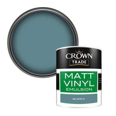 Crown Trade Vinyl Matt Walls & Ceilings Emulsion Paint Ral 220 50 15 (220 50 15) 1L from B&Q