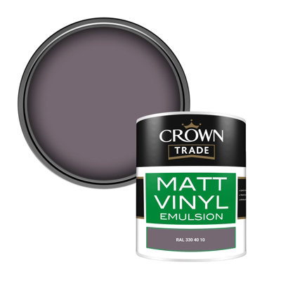Crown Trade Vinyl Matt Walls & Ceilings Emulsion Paint Ral 330 40 10 (330 40 10) 1L from B&Q