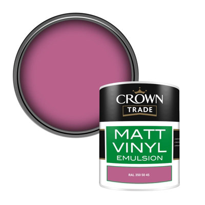 Crown Trade Vinyl Matt Walls & Ceilings Emulsion Paint Ral 350 50 45 (350 50 45) 1L from B&Q