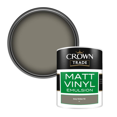 B&Q -  Vinyl Matt Walls & Ceilings Emulsion Paint Grey Umber 93 (55) 1L