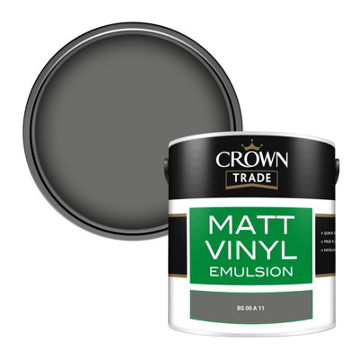 Crown Trade Vinyl Matt Walls & Ceilings Emulsion Paint Bs 00 A 11 (00A11) 2.5L from B&Q