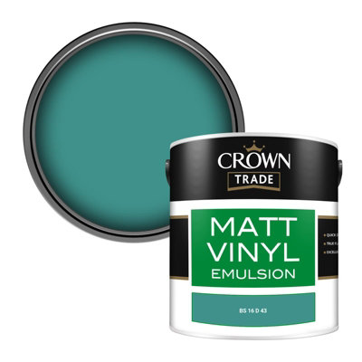 Crown Trade Vinyl Matt Walls & Ceilings Emulsion Paint Bs 16 D 43 (16D43) 2.5L from B&Q