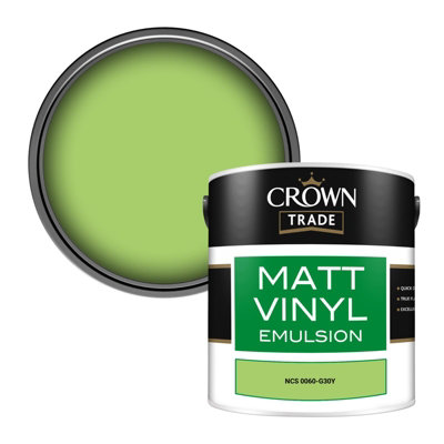 Crown Trade Vinyl Matt Walls & Ceilings Emulsion Paint Ncs 0060-G30Y (0060-G30Y) 2.5L from B&Q