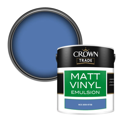 Crown Trade Vinyl Matt Walls & Ceilings Emulsion Paint Ncs 3050-R75B (3050-R75B) 2.5L from B&Q
