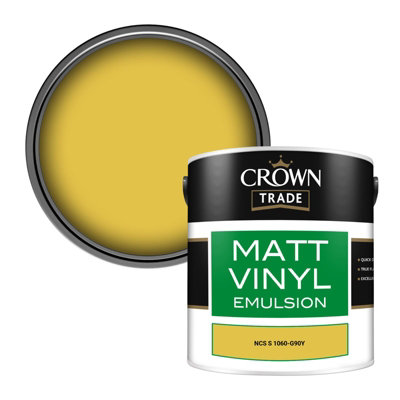 Crown Trade Vinyl Matt Walls & Ceilings Emulsion Paint Ncs S 1060-G90Y (1060-G90Y) 2.5L from B&Q