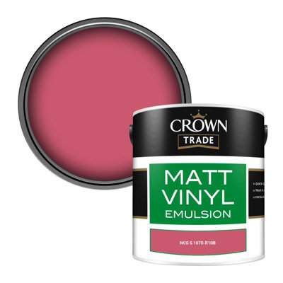 Crown Trade Vinyl Matt Walls & Ceilings Emulsion Paint Ncs S 1070-R10B (1070-R10B) 2.5L from B&Q