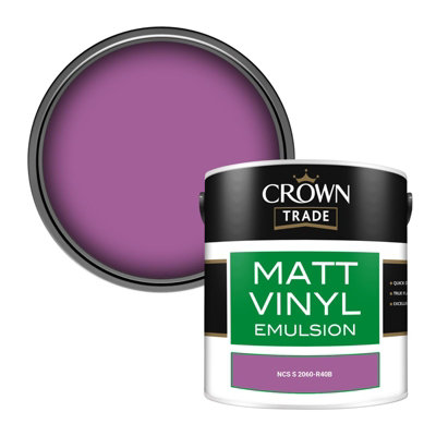Crown Trade Vinyl Matt Walls & Ceilings Emulsion Paint Ncs S 2060-R40B (2060-R40B) 2.5L from B&Q