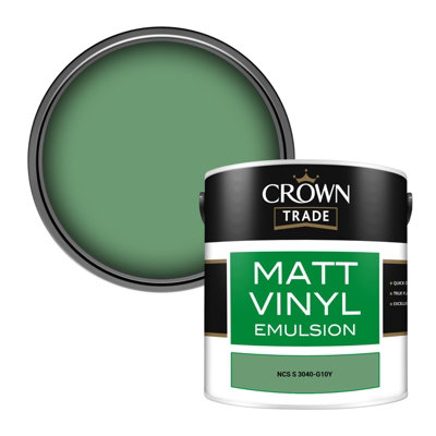 Crown Trade Vinyl Matt Walls & Ceilings Emulsion Paint Ncs S 3040-G10Y (3040-G10Y) 2.5L from B&Q