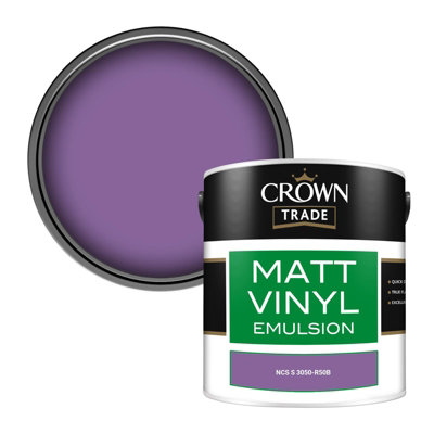 Crown Trade Vinyl Matt Walls & Ceilings Emulsion Paint Ncs S 3050-R50B (3050-R50B) 2.5L from B&Q
