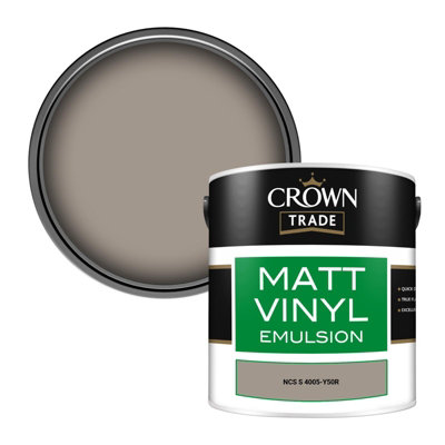 Crown Trade Vinyl Matt Walls & Ceilings Emulsion Paint Ncs S 4005-Y50R (4005-Y50R) 2.5L from B&Q