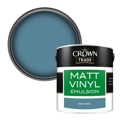Crown Trade Vinyl Matt Walls & Ceilings Emulsion Paint Ncs S 4030-B (4030-B) 2.5L from B&Q