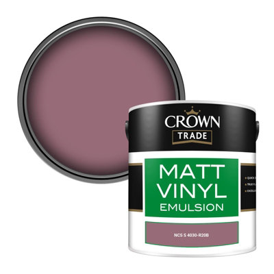 Crown Trade Vinyl Matt Walls & Ceilings Emulsion Paint Ncs S 4030-R20B (4030-R20B) 2.5L from B&Q