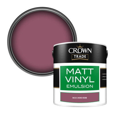Crown Trade Vinyl Matt Walls & Ceilings Emulsion Paint Ncs S 4040-R20B (4040-R20B) 2.5L from B&Q