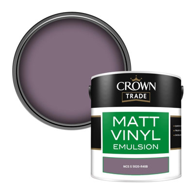 Crown Trade Vinyl Matt Walls & Ceilings Emulsion Paint Ncs S 5020-R40B (5020-R40B) 2.5L from B&Q