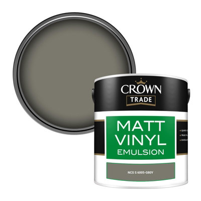 Crown Trade Vinyl Matt Walls & Ceilings Emulsion Paint Ncs S 6005-G80Y (6005-G80Y) 2.5L from B&Q