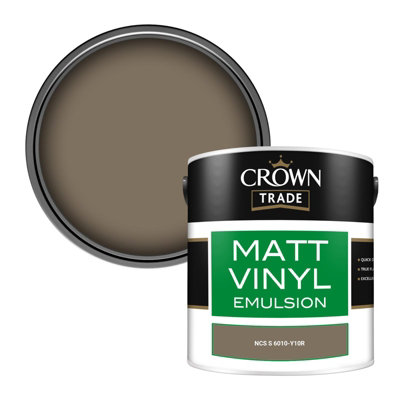 Crown Trade Vinyl Matt Walls & Ceilings Emulsion Paint Ncs S 6010-Y10R (6010-Y10R) 2.5L from B&Q