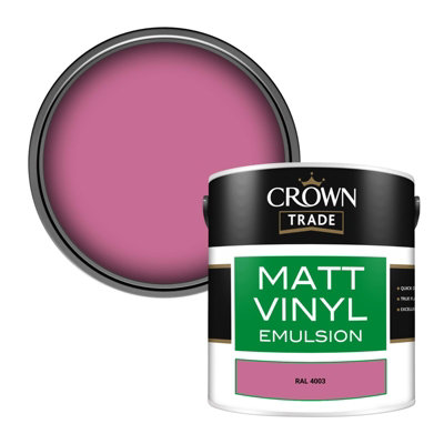 Crown Trade Vinyl Matt Walls & Ceilings Emulsion Paint Ral 4003 (4003) 2.5L from B&Q