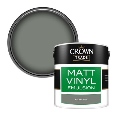 Crown Trade Vinyl Matt Walls & Ceilings Emulsion Paint Ral 140 50 05 (140 50 05) 2.5L from B&Q