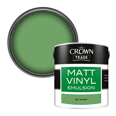 Crown Trade Vinyl Matt Walls & Ceilings Emulsion Paint Ral 140 60 40 (140 60 40) 2.5L from B&Q