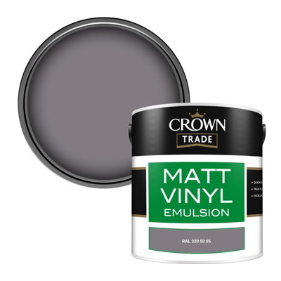 Crown Trade Vinyl Matt Walls & Ceilings Emulsion Paint Ral 320 50 05 (320 50 05) 2.5L from B&Q
