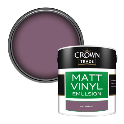 Crown Trade Vinyl Matt Walls & Ceilings Emulsion Paint Ral 340 40 20 (340 40 20) 2.5L from B&Q